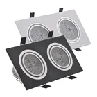 Квадратная Одиночная двойная светодиодная потолочная приглушаемая лампа Epistar, встраиваемый Точечный светильник на потолок, 6 Вт10 Вт12 Вт14 Вт20 Вт28 Вт, AC110V-220V