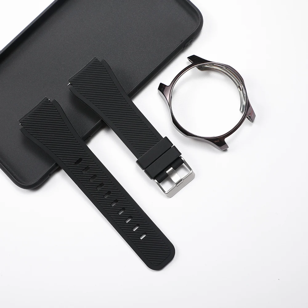 Silicone Case+band For Samsung Galaxy watch 46mm 42mm strap Gear S3 Frontier Band Sports watchband+Protector watch case 42 46mm