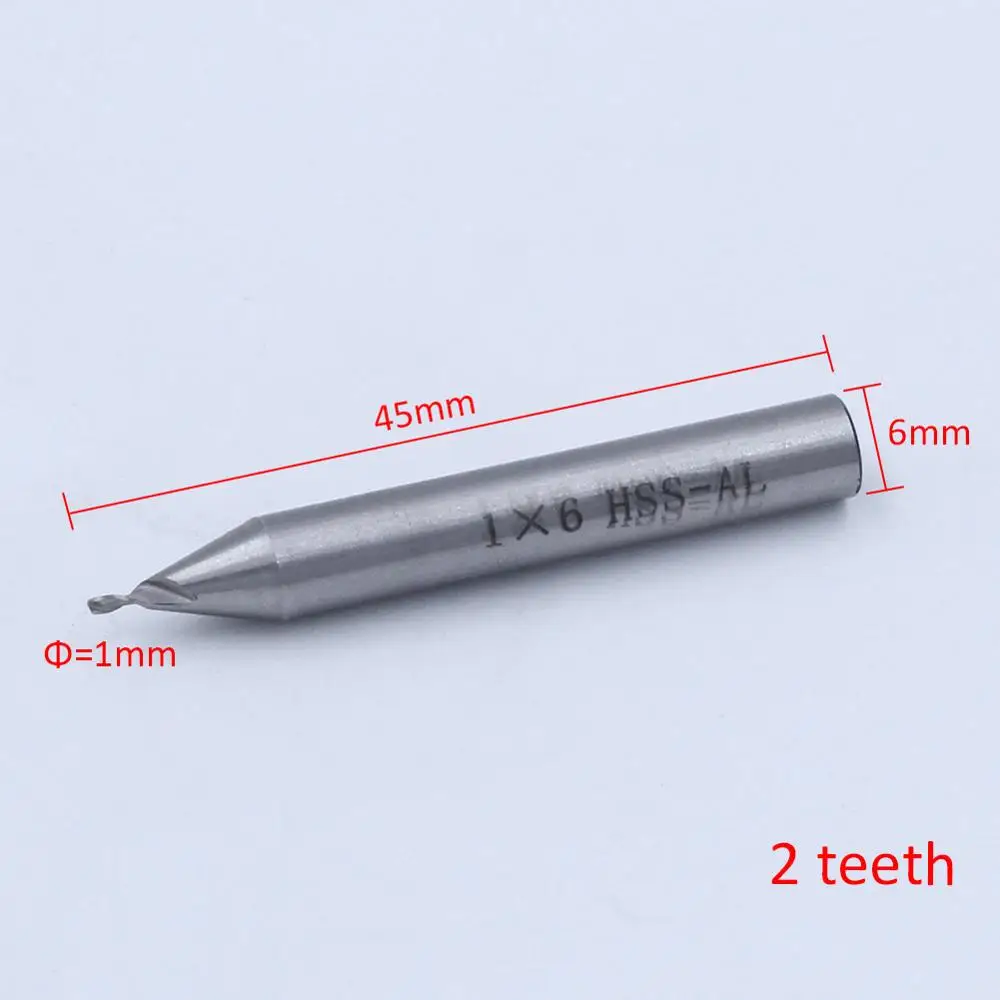 1.0MM 2/4 прекрасно подходит для зубов, hss 1,0-3,0 мм Концевая фреза гравировальный резец для подрезки кромок ЧПУ фрезы Концевая фреза для машины ключ Режущий Станок слесарь - Цвет: 1.0MM
