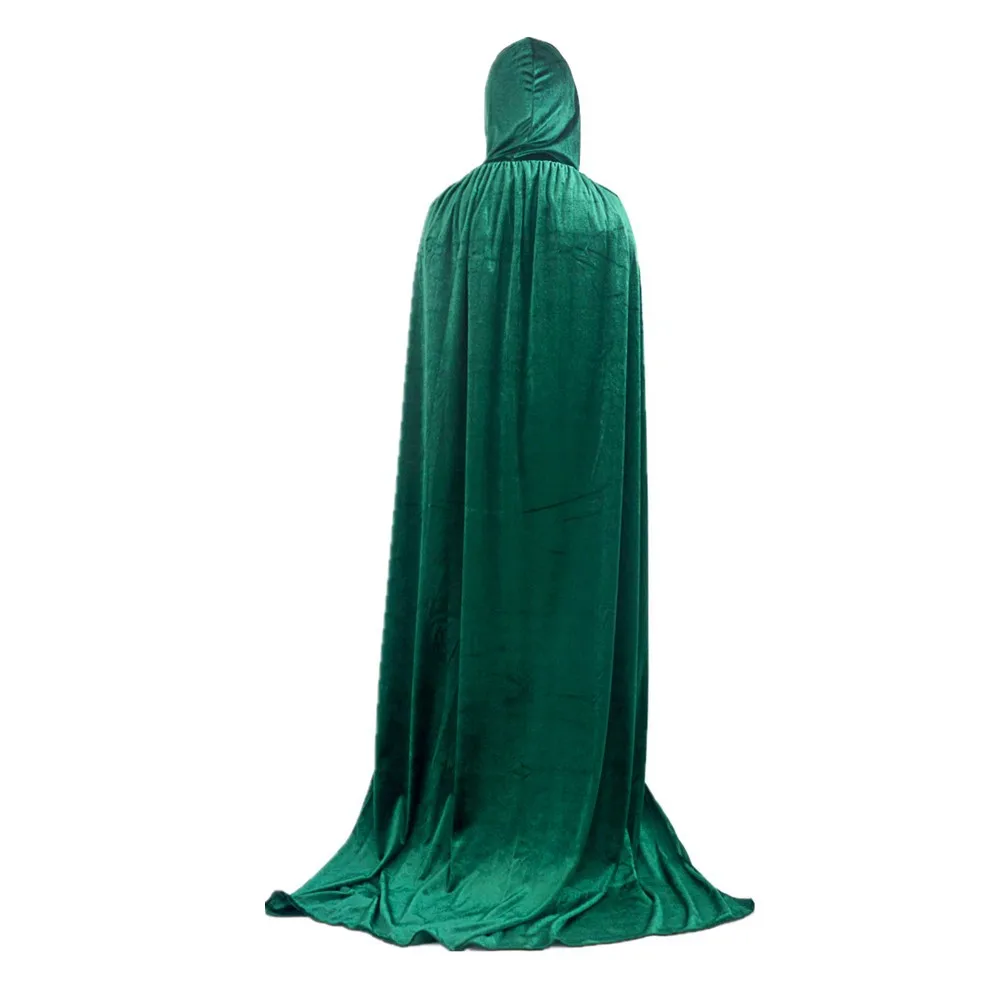 Halloween Costume Unisex Cosplay Death Cape Long Hooded Cloak Wizard Witch Medieval Cape S-XL Black White Red Coffee Blue 2020