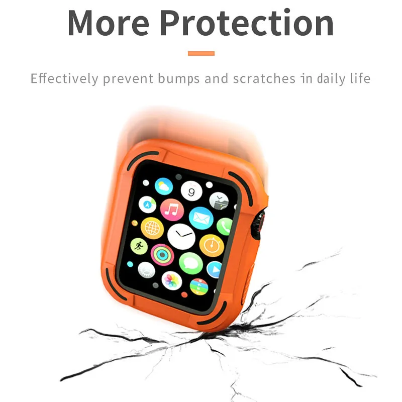 Glass Film PC Hard Matte Case for Apple Watch Series 6 SE 5 4 Scratch-resistant Cover 40mm 44mm Sport Bumper for Iwatch Shell