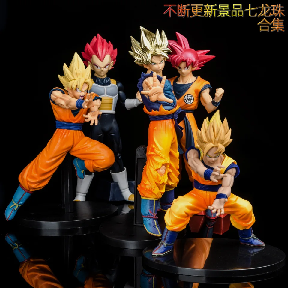 

NO Box Anime Figure Dragon Ball Red hair Son Goku Vegeta Model Super Saiyan Toys Dolls PVC Collection Kids Gift 23CM boxed