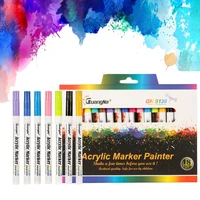 hot 1218 colors 0 7mm acrylic paint marker pen art marker pen for ceramic rock glass porcelain mug wood fabric canvas painting