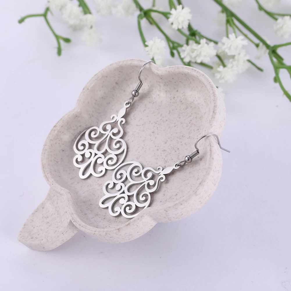 Рыбий крючок полые Роза круг цвет золотой цветок лист лицо Богемия нержавеющая