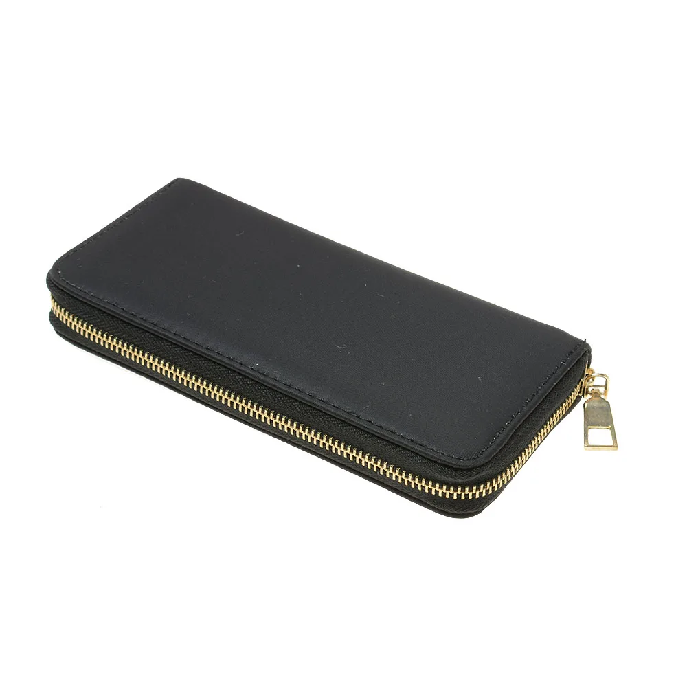 

New Retro Simple Wallet Female Long Korean Zipper Large-capacity Bill Holder Clutch Wallet Leather Coin Purse
