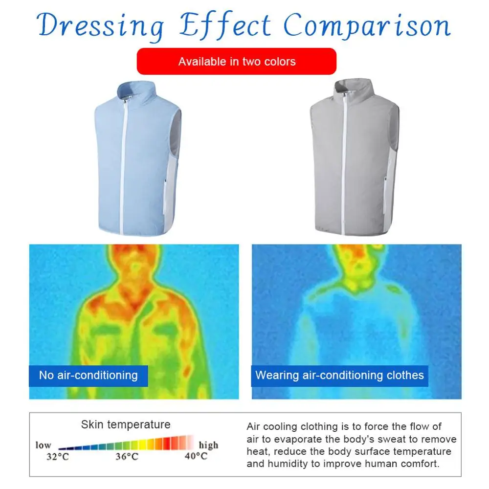 

Durable Hiking Vest USB Fan Cooling Clothing Fishing Cycling Vest Air Conditioning Work Outdoors Quick Cooling Vest Summer