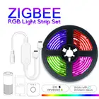 Умная Светодиодная лента RGB, светильник м, комплект с Zigbee LED управлением, ler APP Голосовое управление, работает с Alexa  Sm * artThin * gs H * U * E hub