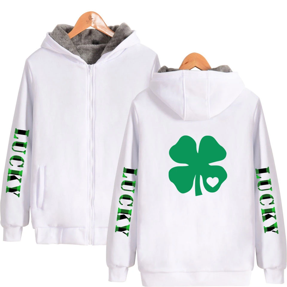 

St Patrick's Day Zipper Jacket Hot Sale Men Warm Coat St Patrick's Day Thick Hoodies Cool Jacket And Long Sleeve Winter Hoodies