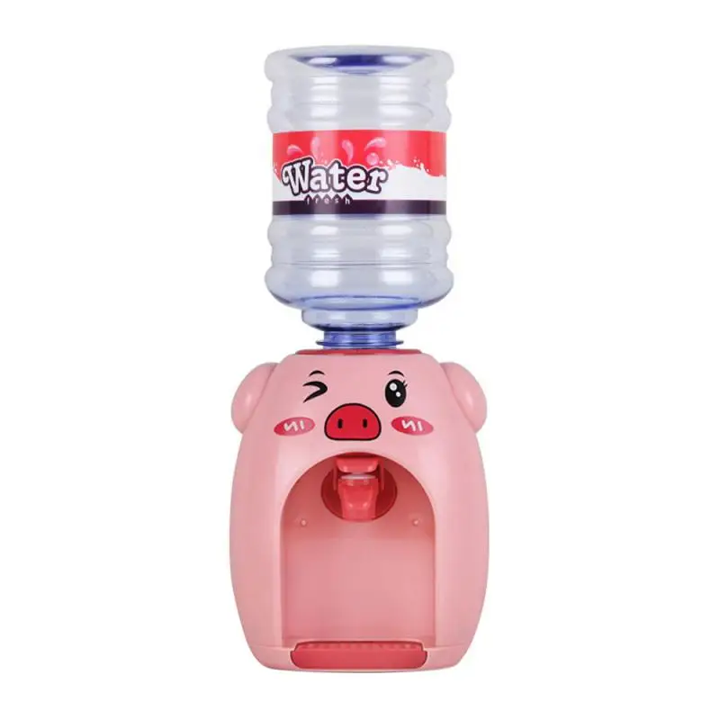 

Mini Water Dispenser for Children Kids Gift Cute Cold/Warm Juice Milk Water Drinking Fountain Simulation Cartoon Pig Kitchen Toy