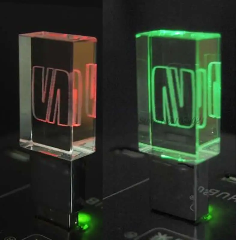 Креативный USB флеш-накопитель с синим кристаллом объемом 64 ГБ 32 зеленая Флешка