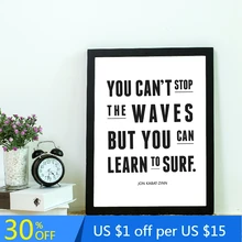 Цитата Спорт Surf постер на стену в искусстве черный белый цвет