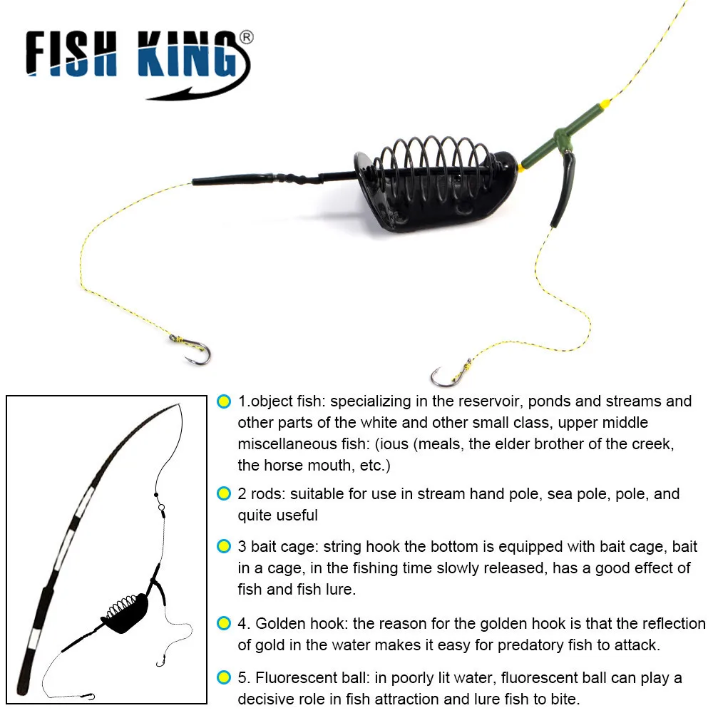 Рыболовная приманка FISH KING 1 шт. 20-80 г два крючка грузила вертлюг с леской крючки