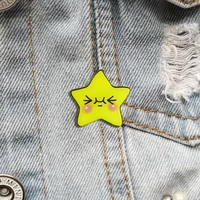 cute acrylic brooch cartoon star baby badges vintage wish pin for women kids hat coat accessories jewelry gift scarf buckle