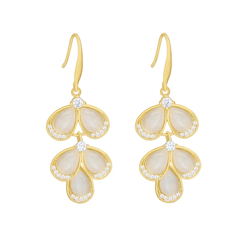 

New design in 2021 long earrings made of opal for Halloween party luxury earrings for European American women Earring