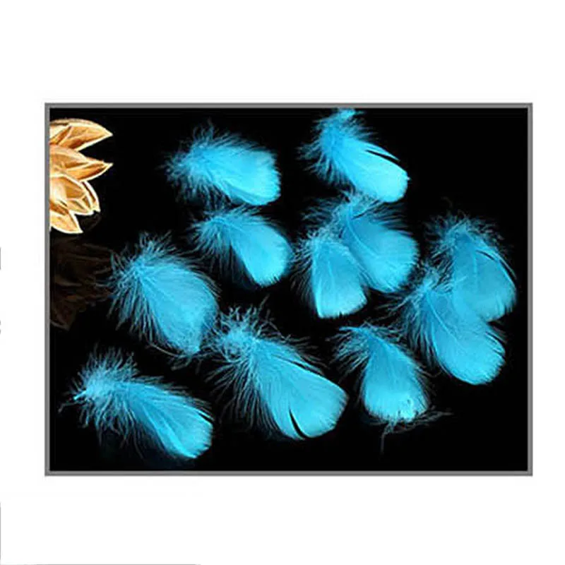 Lake blue Природные Перья 100 шт/Lot7-10cm маленькие плавающие гусиные перья красочные перья, пух для украшения паров ремесла - Цвет: Lake blue