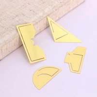 simple and creative metal geometry bookmark pendant book clip pagination mark student gift stationery school office supplies