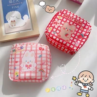 wg kawaii ins sanitary napkin bag large capacity storage bag cute rabbit coin purse women bear storage bag 2021