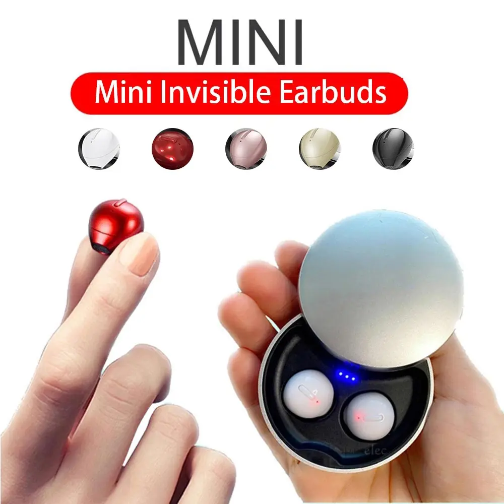 

Mini Invisible Earbuds Wireless In Ear Earphone Bluetooth-Compatible 5.0 Earpiece With Charging Case Handsfree Function Earpiece