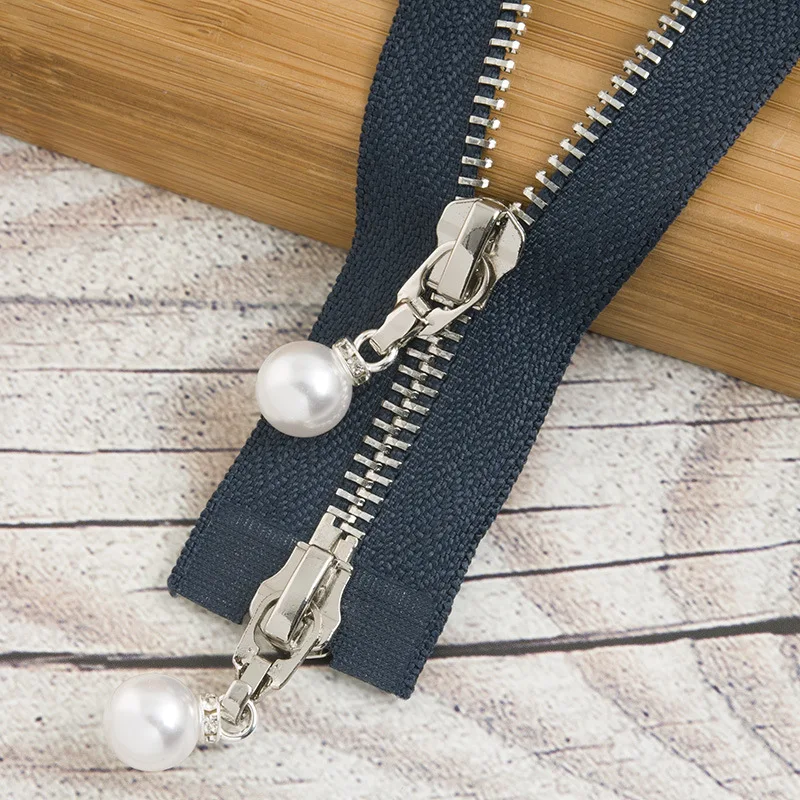 navybluesilver120cm 1/2 шт. 85 см 120 см 5# разъемная застежка-молния жемчужные металлическая молния eco-friendly открытые пальто куртки застежки-молнии для шитья одежды застежки-молнии для рукоделия KY969 - Цвет: navybluesilver120cm