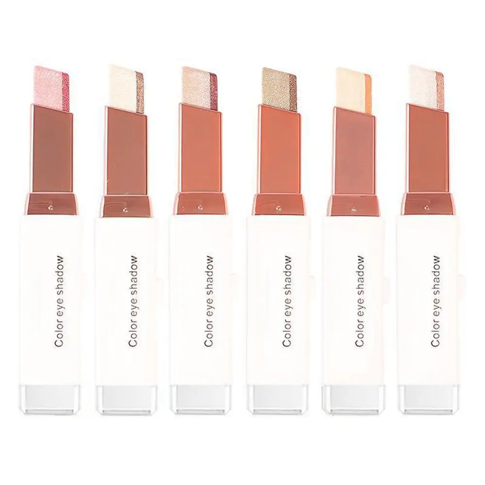 

New Two-Tone Gradient Eyeshadow Stick Stereo Nature Gradient Shimmer Double Color Eye Shadow Cream Pen Eye Makeup Cosmetics Tool