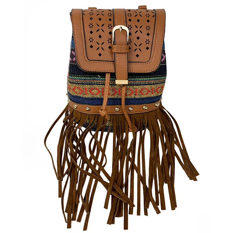 

vintage Women Backpack ethnic strip travel bags For Teenagers Girls school bags Female Rucksack large capacity drawstring bag