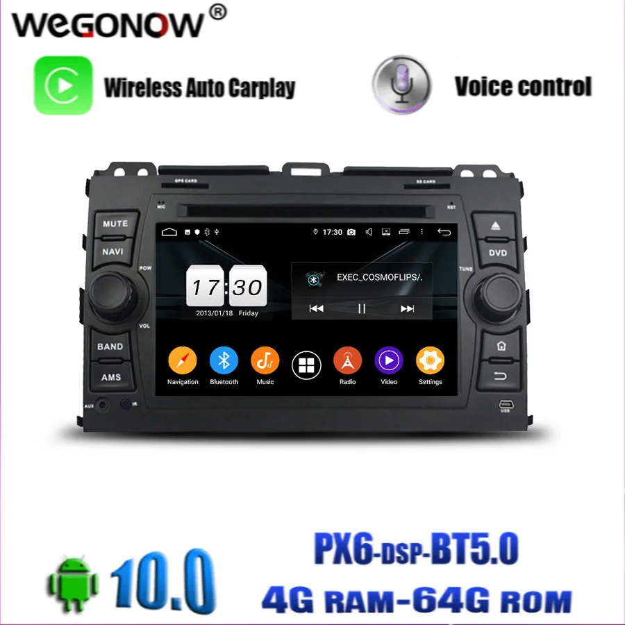DSP Android 10 0 4 Гб ОЗУ 8 ядер 64 ГБ Автомобильный DVD-плеер Wifi BT5.0 RDS радио тюнер GPS для Toyota