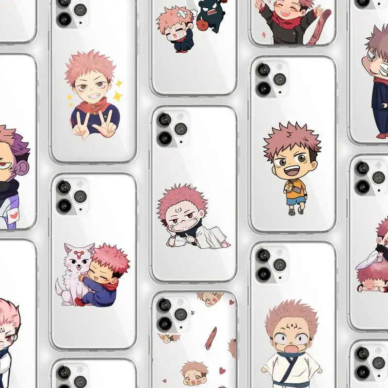 

Jujutsu Kaisen Yuji Itadori Phone Case Transparent soft For iphone 12 11 13 7 8 6 s plus x xs xr pro max mini