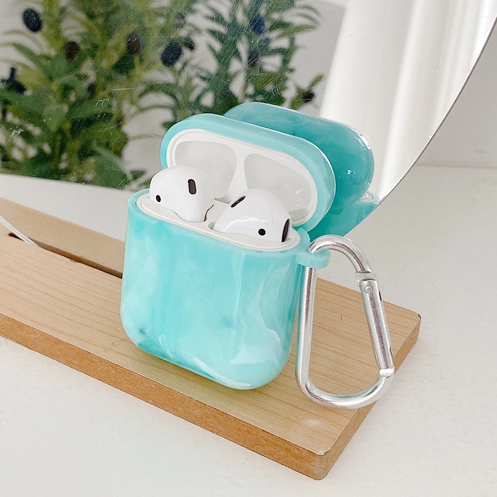 Мраморный чехол для AirPods 2 1 симпатичный акварельный наушников Pro Чехол жесткий