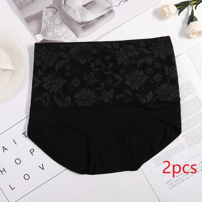 Новое нижнее белье, женские трусики, высокая посадка, хлопковые трусы, Cueca размера плюс, сексуальные прозрачные трусики, женские трусы, нижнее белье - Цвет: black black
