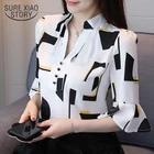 2018 Новое поступление женские модные топы с коротким рукавом Блузки Женская блузки одежда шифон размер плюс рубашки женские 1195 40