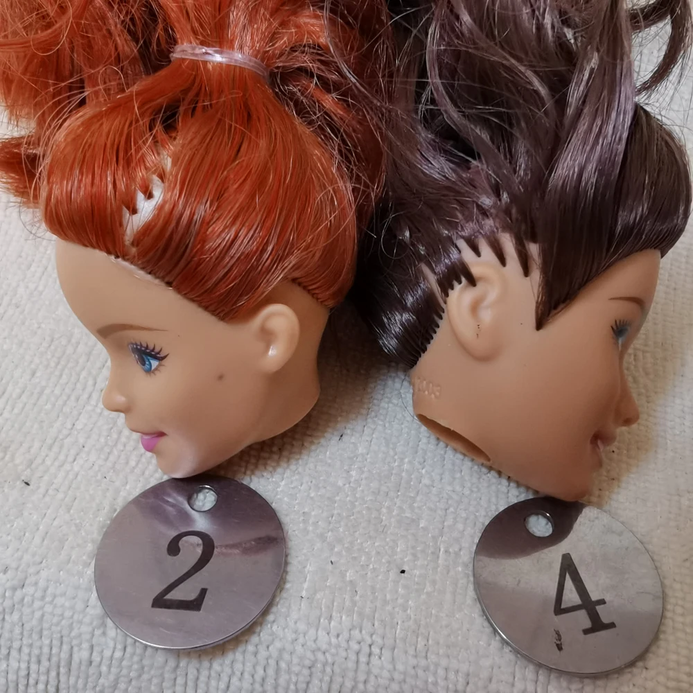 

B20-7 Original Foreign Trade European Beauty1/6 OOAK NUDE Doll Head Mussed Hair for DIY Soft PVC Head 90%NEW A