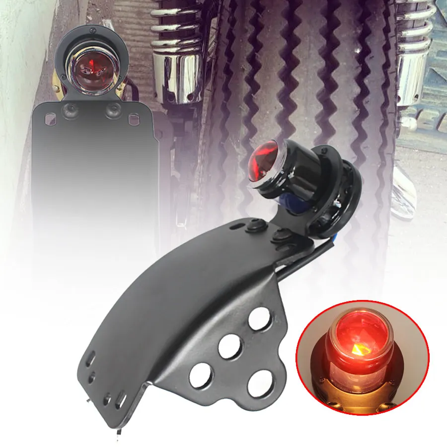 Черный круглый Боковое крепление изогнутая Вертикальная модель номерного знака