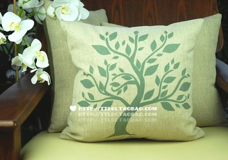 Хорошее качество плотная льняная наволочка для дивана украшения дома дерево |