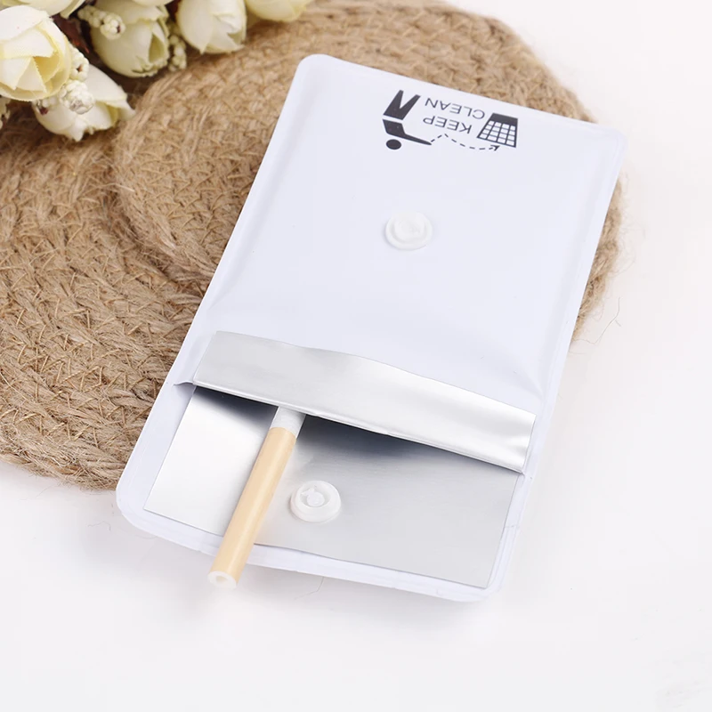 PVC Mini Ashtrays Bag Potable Black White Creative Windproof Smoking Outdoor Ash Tray | Дом и сад
