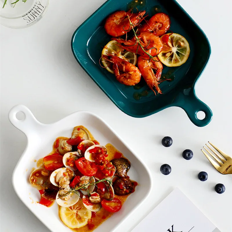 Ceramic tableware Household dishes Creative dish Bakeware Dish Irregular breakfast desserts plate Oven ceramic | Дом и сад