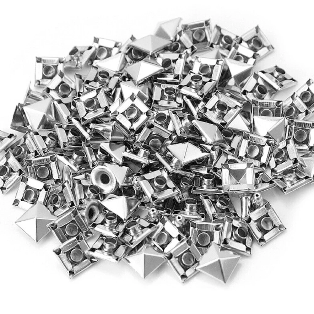 

1000Pcs Metal Spikes Square Studs Rivets Nailheads Punk Rock Leather Craft Rivets On Clothes Shoes Bracelets DIY Crafts