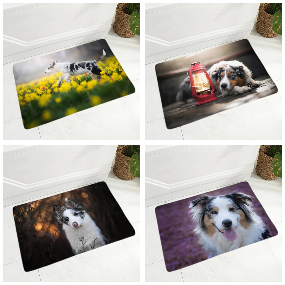 Австралийские овчарки животных фланель ковровое покрытие Коврик для прихожей