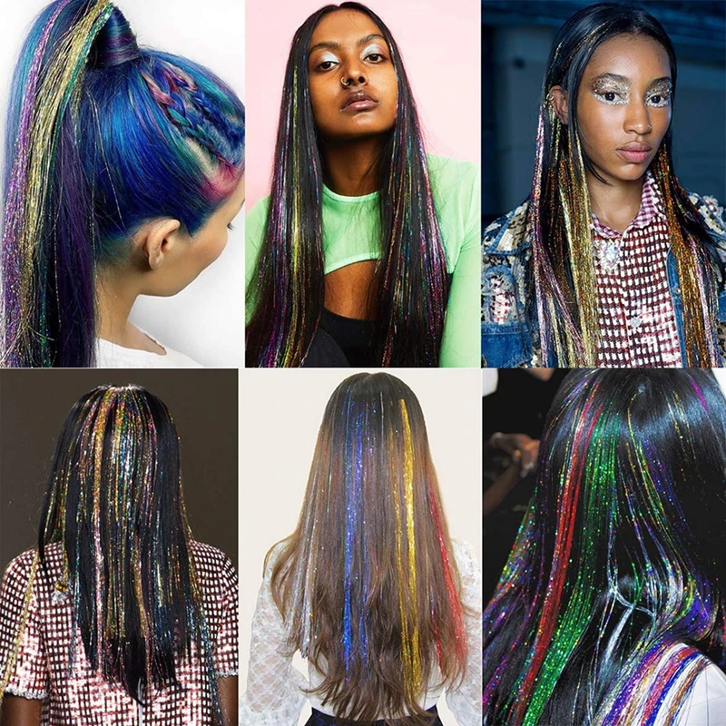 Удлинители волос Desire For Hair с блестками двойными кончиками 120 см - купить по