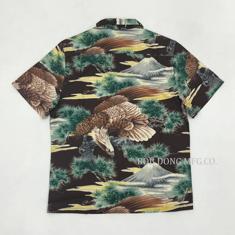 

Американские ретро Гора Fuji печатные рубашки Aloha для мужчин Летние повседневные рубашки топы