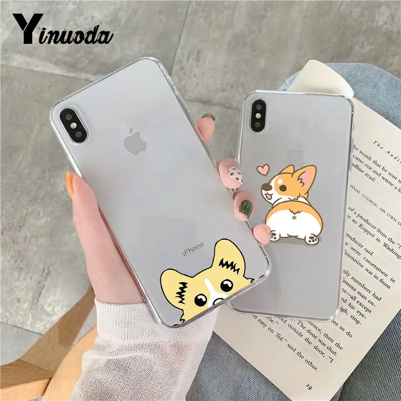 Yinuoda мультфильм корги Прозрачный чехол для мобильного телефона iPhone 8 7 6 6S Plus X 10 5 5S