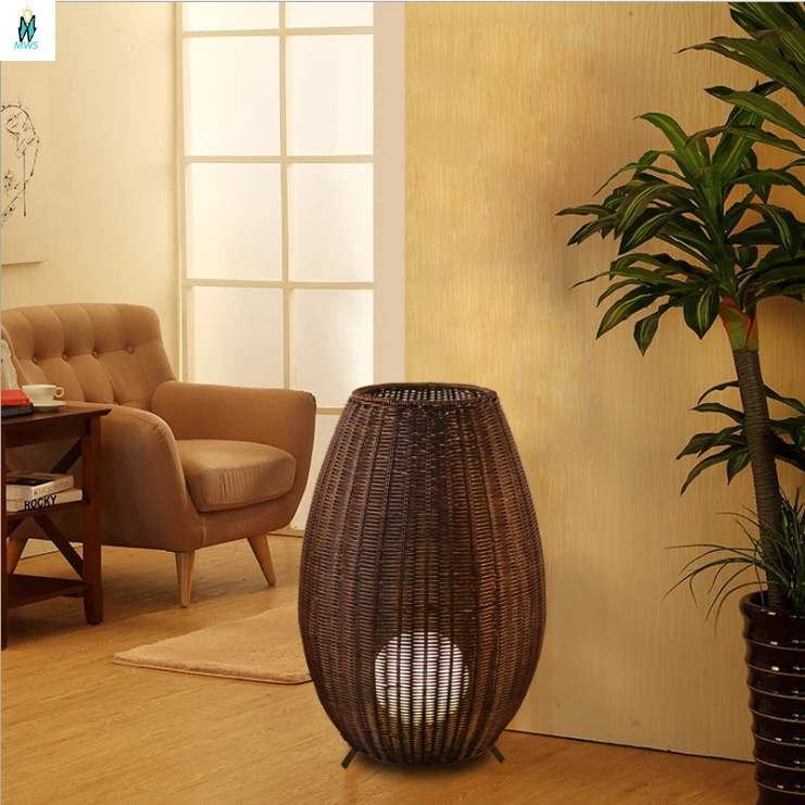 Напольная Лампа из натурального ротанга Азиатский комнатный светильник для