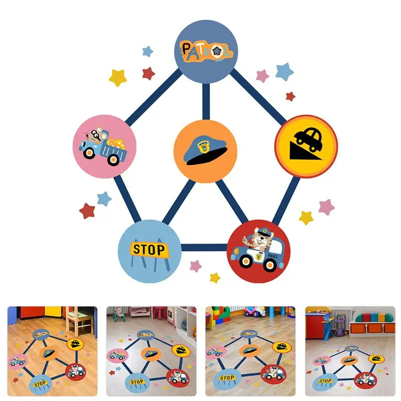 

1 Set of Children Game Stickers Kindergarten Floor Stickers Interactive Stickers