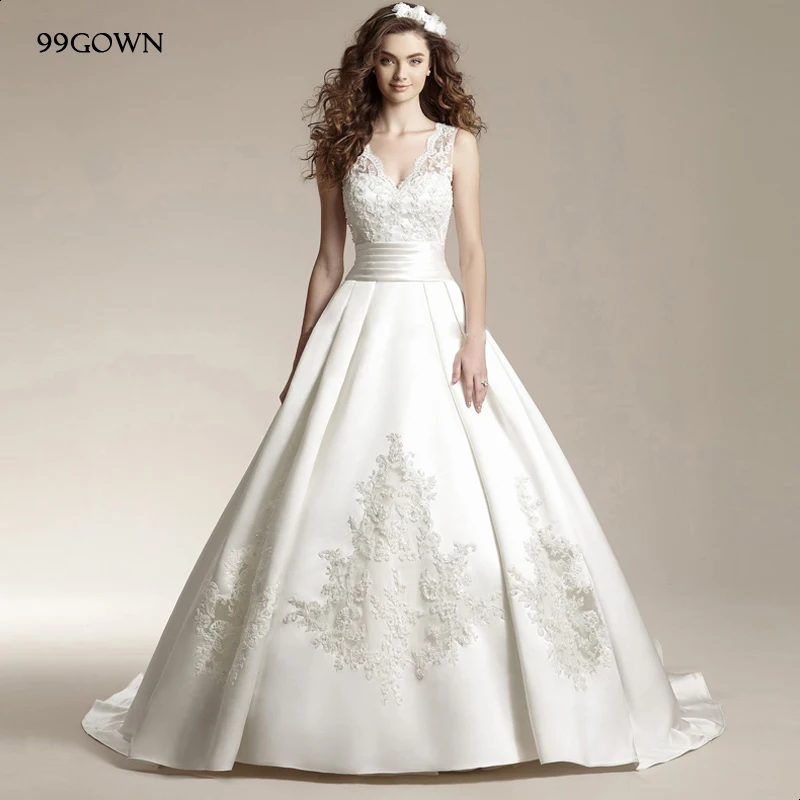99GOWN 2019 роскошное атласное свадебное платье сексуальное с открытой спиной на
