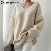 womens winter sweaters 2021 apricot woolen long sleeve knitting pullover female korean vintage loose knit jumper tops autumn