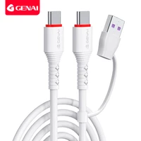 genai 2 in 1 usb c to usb c cable fast charge type c to type c cable for mobil phone pd 60w charger for samsung huawei xiaomi