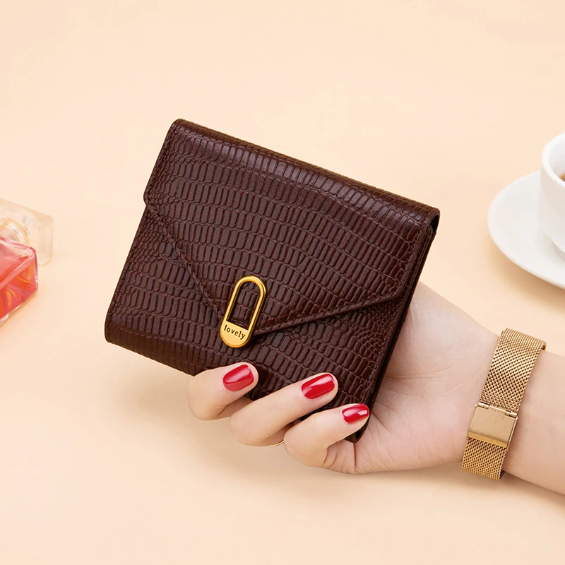 

Cnoles Classic Coin Purse Women Leather Clasip Wallet Business Credit Card Holder Money Bag Wallet Female