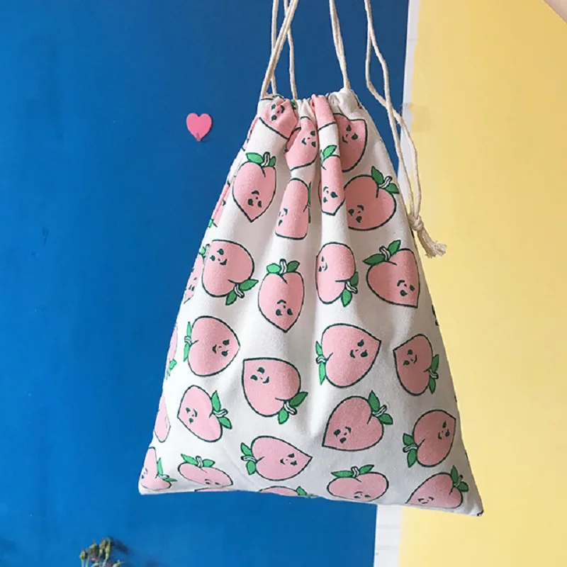 Корейский ulzzang Харадзюку Мультфильм Drawstring Женская Новая мода Портативный Путешествия Повседневная Женская Drawstring Карманный