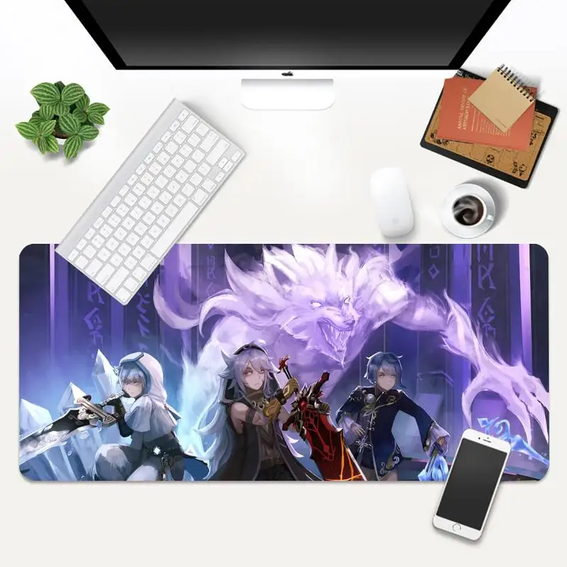 Razor Genshin Impact anime Customized laptop Gaming mouse pad Company XL Large Keyboard PC Desk Mat Takuo Anti-Slip Comfort Pad |