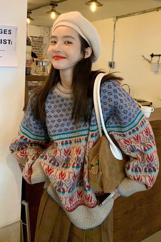 

Women's Sweater Loose Outer Wear Autumn and Winter 2020 New Korean Style Retro Japanese Gentle Pullover Base