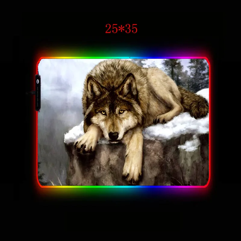 

Mairuige Wolf Large Gaming Mouse Pad Gamer pad RGB Computer Mat Backlit Mause Carpet for Mice Desk Keyboard